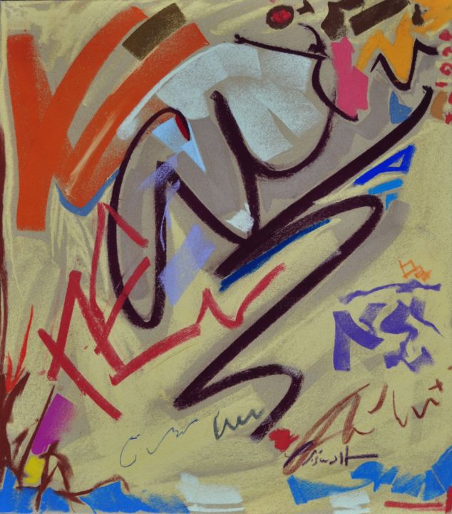 Painting titled "N5" by Yannick Sigwalt, Original Artwork, Pastel