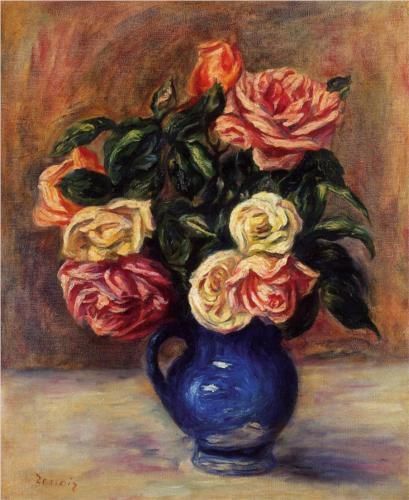 Painting titled "flowers in vase" by Najwaart, Original Artwork