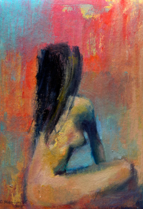 绘画 标题为“"Sensual nude" pain…” 由Singer, 原创艺术品, 油