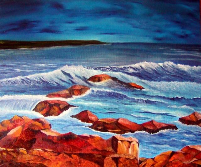 Painting titled "MARE" by Silema, Original Artwork, Oil