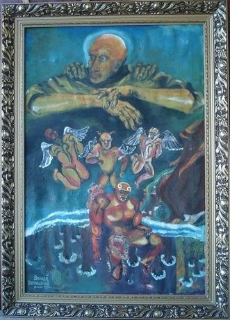 Картина под названием "Боги и Диаволы" - Речицкий, Подлинное произведение искусства, Масло