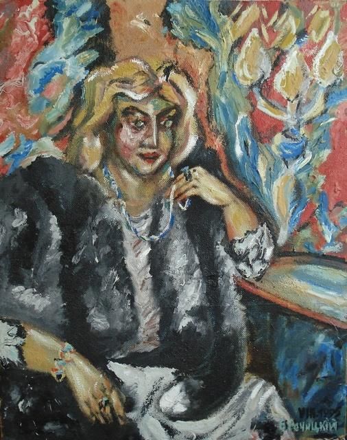 Painting titled "Femalefetka" by Rechitskii, Original Artwork, Oil