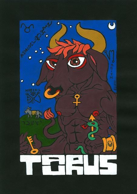 Schilderij getiteld "Taurus" door Siljoe, Origineel Kunstwerk