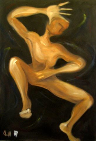 Painting titled "L'âme brute danse -…" by Silke Arndt, Original Artwork