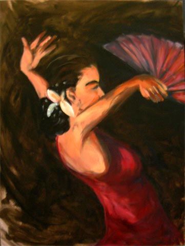 Painting titled "Danseuse de Flamenco" by Silke Arndt, Original Artwork