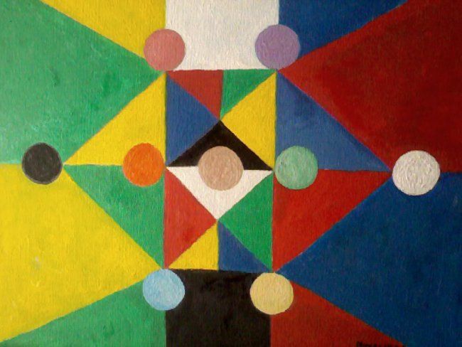 Painting titled "Jugando con colores" by Silo, Original Artwork, Oil