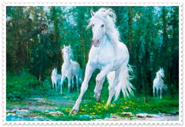 Pintura titulada "Caballos" por Mario Silva, Obra de arte original,
