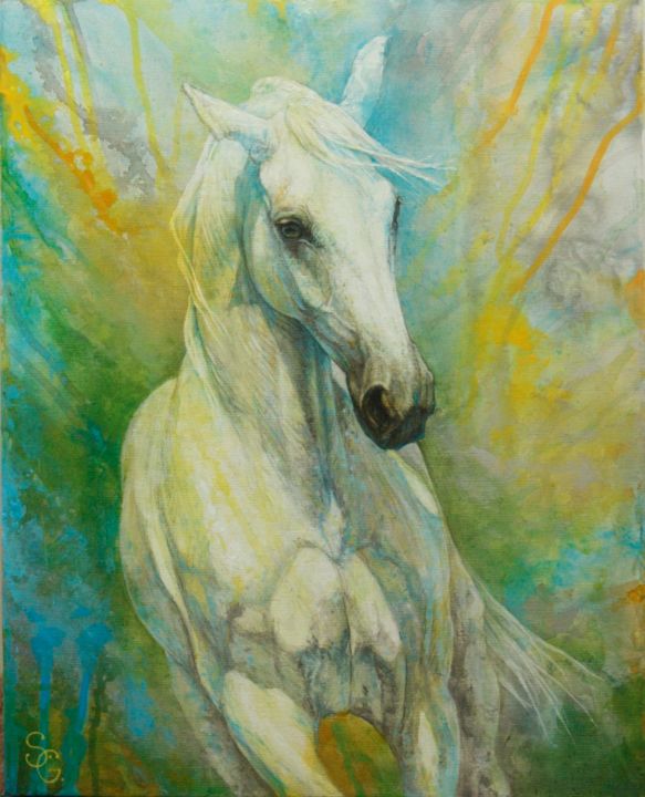 Pittura intitolato "memories-of-a-grass…" da Silvanas, Opera d'arte originale,