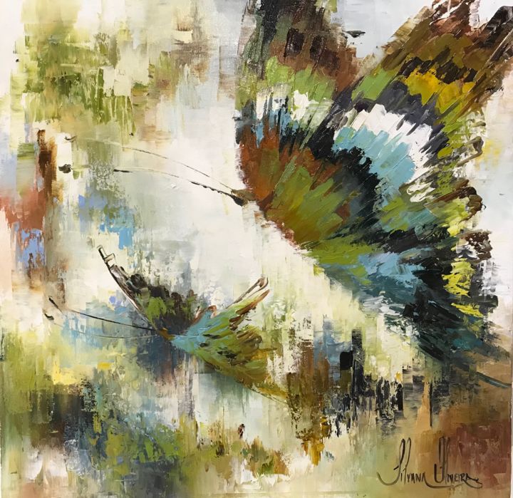 Pintura intitulada "" Mãe borboleta"" por Silvana Oliveira, Obras de arte originais, Tinta