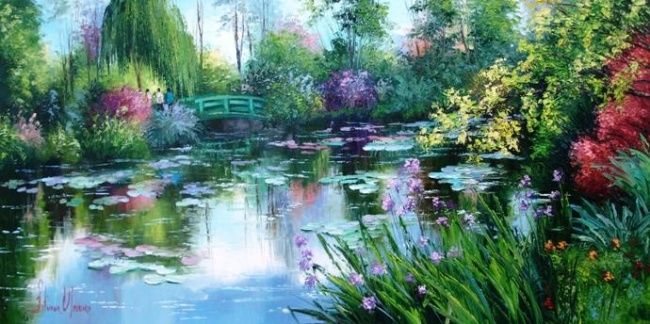 Painting titled "6012 - Giverny" by Silvana Oliveira, Original Artwork, Oil
