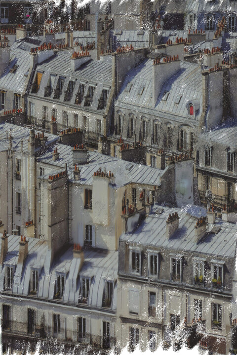 Arte digitale intitolato "tetti" da Silvia Baldi, Opera d'arte originale, Pittura digitale