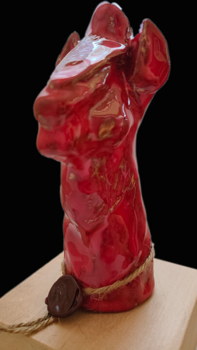 Sculpture titled "Cavallo mezzo busto" by Silvia Guerra, Original Artwork, Clay