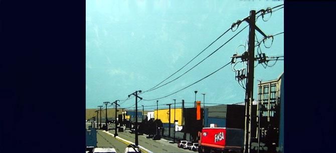 Schilderij getiteld "Tambre urban" door Silvia Díaz, Origineel Kunstwerk, Olie