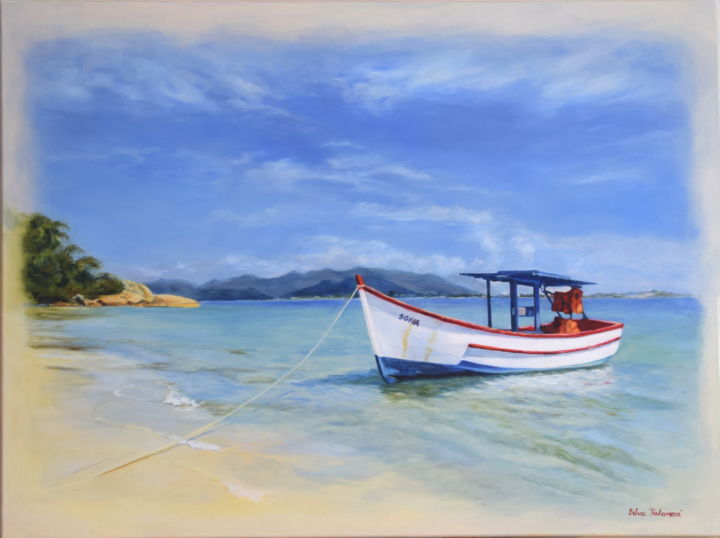 Painting titled "Dream of next summer" by Silvia Habánová, Original Art, Oil