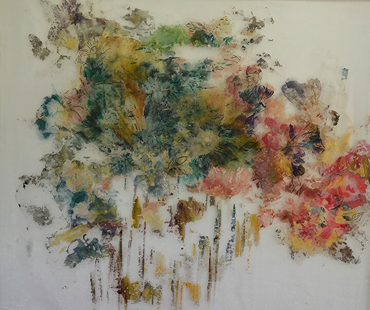 Ζωγραφική με τίτλο "Dawn Forest" από Silvia Hoffmann, Αυθεντικά έργα τέχνης, Ακρυλικό