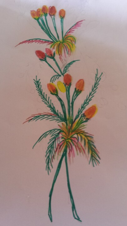 Peinture intitulée "Flores Silvestres.j…" par Silvia Josiah, Œuvre d'art originale, Acrylique