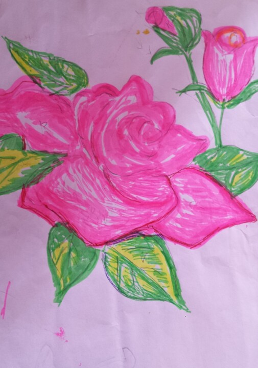 Peinture intitulée "Rosas frescas.jpg" par Silvia Josiah, Œuvre d'art originale, Acrylique