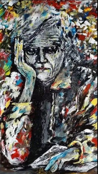 Painting titled "A carta" by Silvia Kupfer, Original Artwork, Acrylic