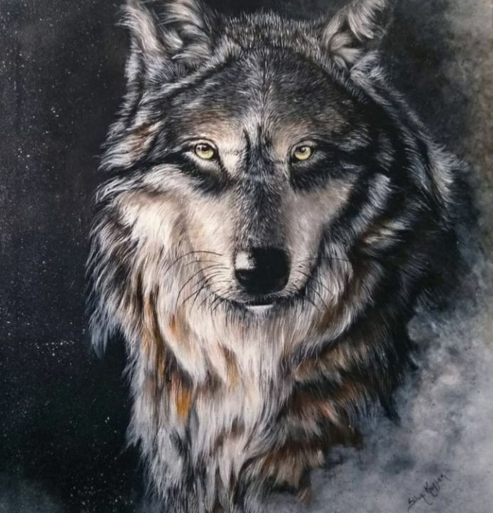 Frente al mar seriamente modo Lobo, Pintura por Silvia Kupfer | Artmajeur