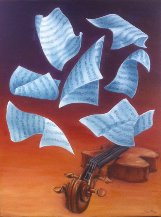 Pintura titulada "come-farfalle-" por Silvia Rea, Obra de arte original, Oleo