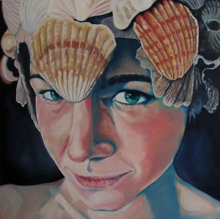 Malerei mit dem Titel "Meerjungfrau" von Silvia Sarsano, Original-Kunstwerk, Öl