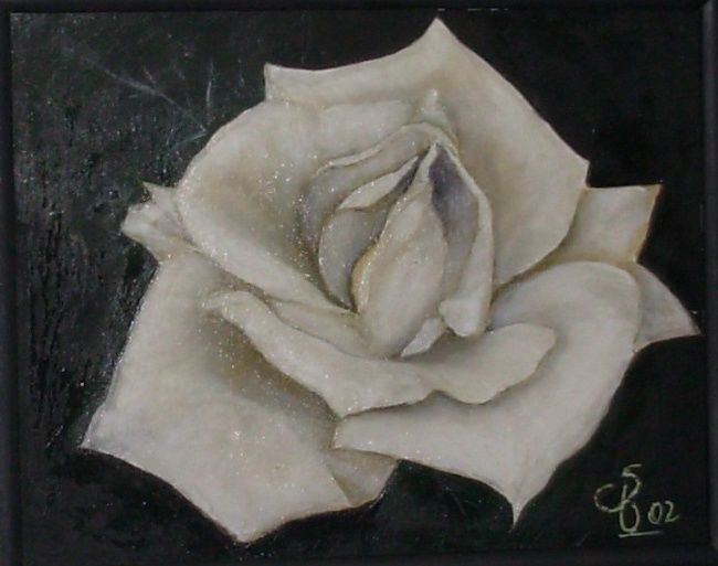 Painting titled "Rosa" by Silvia Vazquez, Original Artwork, Oil