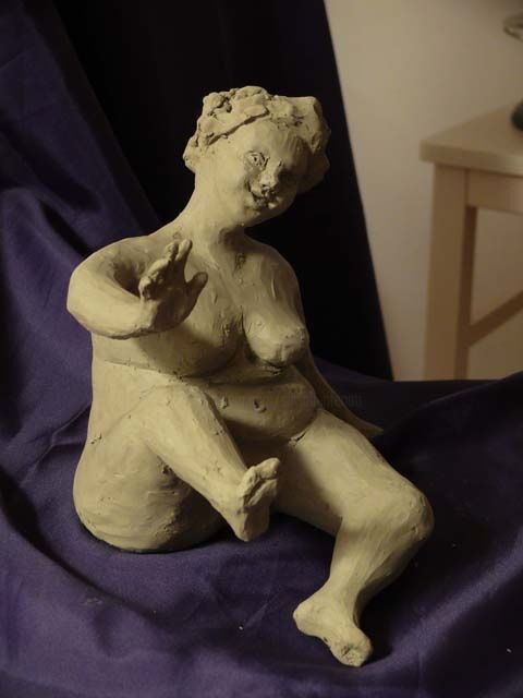 Sculpture titled "venere gaudente" by Silvia Benfenati, Original Artwork, Terra cotta