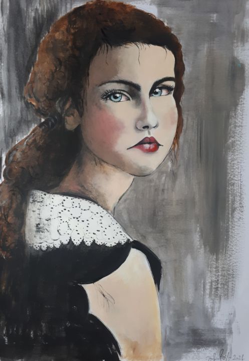 Pittura intitolato "La ragazza triste" da Silvia Bighi, Opera d'arte originale, Olio