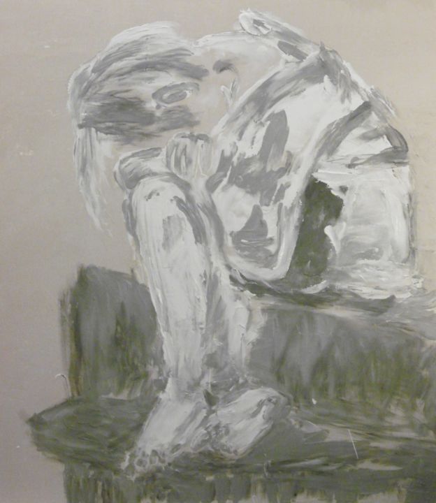 Schilderij getiteld "chagrin" door Silvia Leveroni Calvi, Origineel Kunstwerk