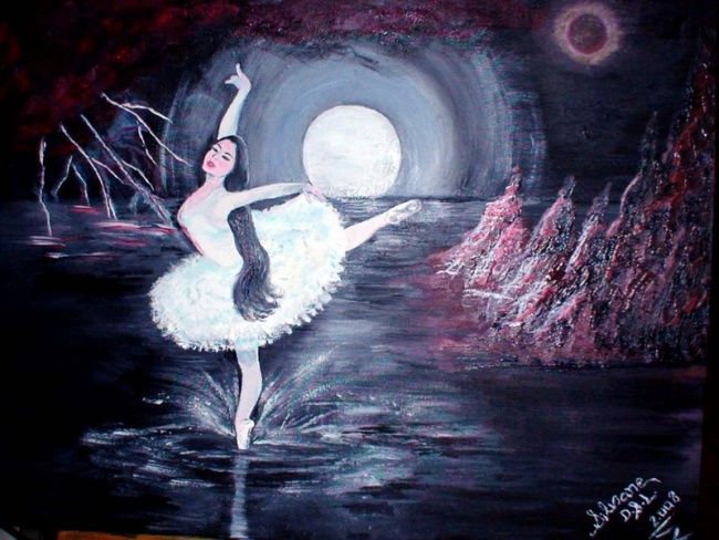 Painting titled "*Bailando Sob a Tem…" by Silviane Moon, Original Artwork, Ink