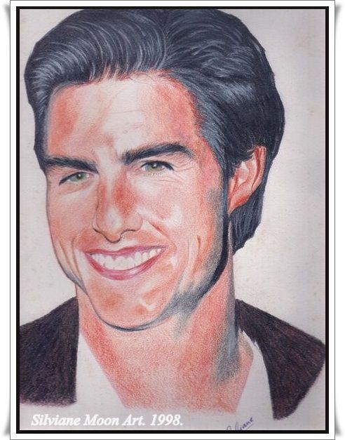 Drawing titled "Tom Cruise" by Silviane Moon, Original Artwork
