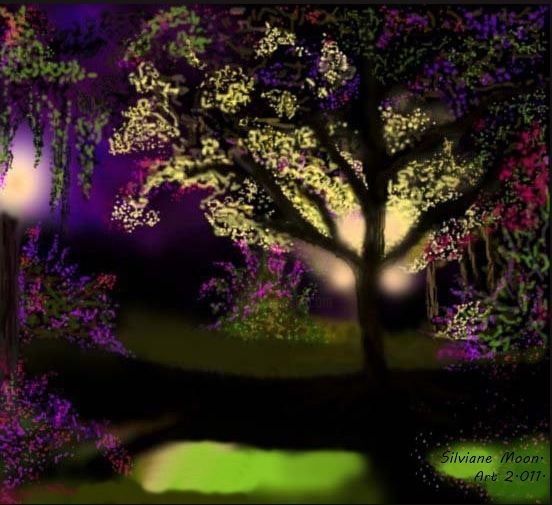 Arte digital titulada "Anoitecer Iluminado" por Silviane Moon, Obra de arte original, Pintura Digital