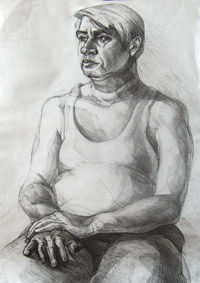 Drawing titled "Portrait 2" by Silvia-Alexandra Pintilie, Original Artwork