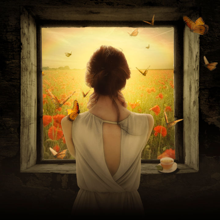 Digital Arts titled "The Morning when Co…" by Silvija Treice, Original Artwork, Photo Montage