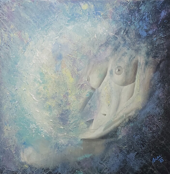 Painting titled "AURA" by Silvie Kořistková, Original Artwork, Acrylic