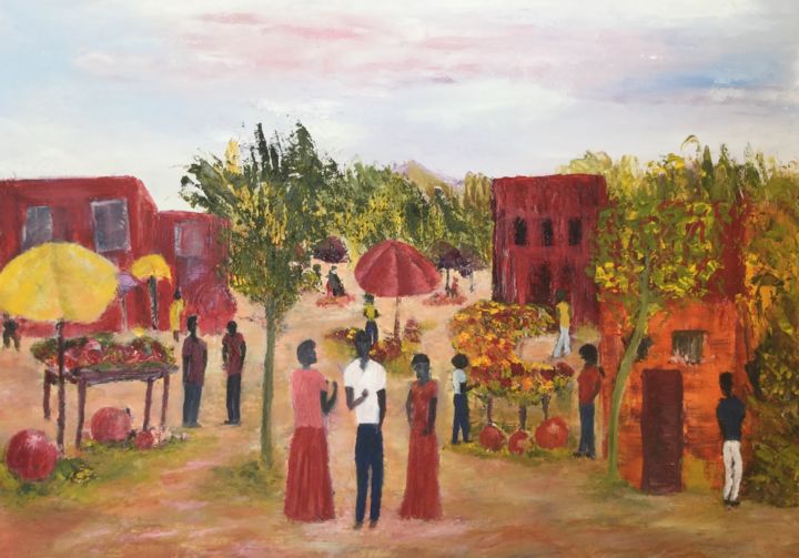 Painting titled "Mozambique" by Silvino De Macedo, Original Artwork, Oil