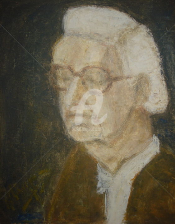 Painting titled "Professor" by Silviu Parascan, Original Artwork, Oil