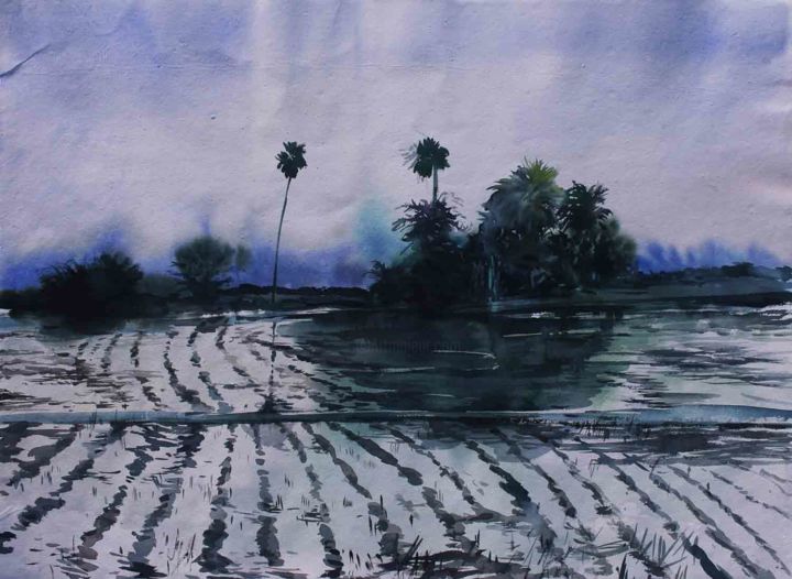 Painting titled "Landscape - SB058" by Sima Arts Gallery, Original Artwork