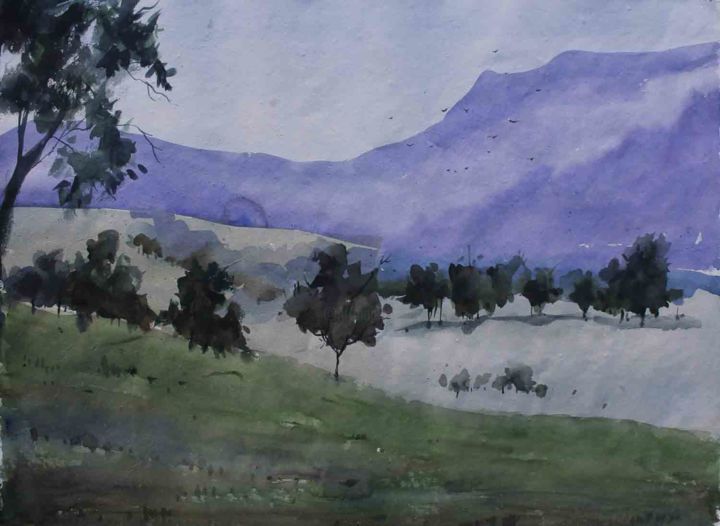 Painting titled "Landscape - SB075" by Sima Arts Gallery, Original Artwork