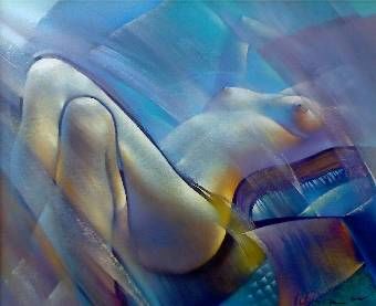 Peinture intitulée "naked" par Simeon Shivachev, Œuvre d'art originale
