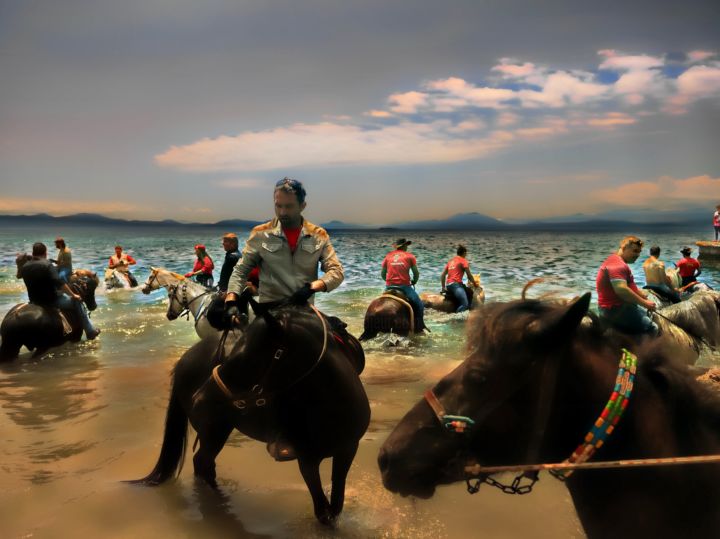 Fotografia intitolato "Horses blessing" da Simon Gaitanidis, Opera d'arte originale, Fotografia digitale