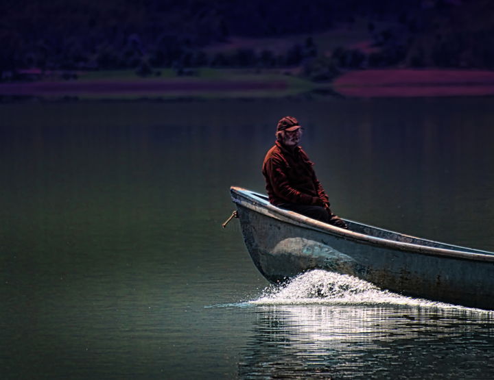 Φωτογραφία με τίτλο "lake fishing" από Simon Gaitanidis, Αυθεντικά έργα τέχνης, Ψηφιακή φωτογραφία