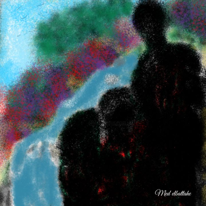 Arts numériques intitulée "Clandestins" par Mohamed El Battahe, Œuvre d'art originale, Peinture numérique