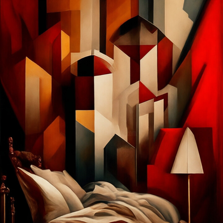 Digital Arts titled "Cornered boudoir" by Simon Dara, Original Artwork, AI generated image