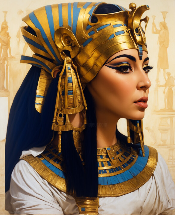 Arts numériques intitulée "Cleopatra, photogra…" par Simon Dara, Œuvre d'art originale, Image générée par l'IA