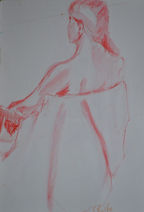 Drawing titled "Life drawing 2" by Simon Ralfe, Original Artwork, Pencil