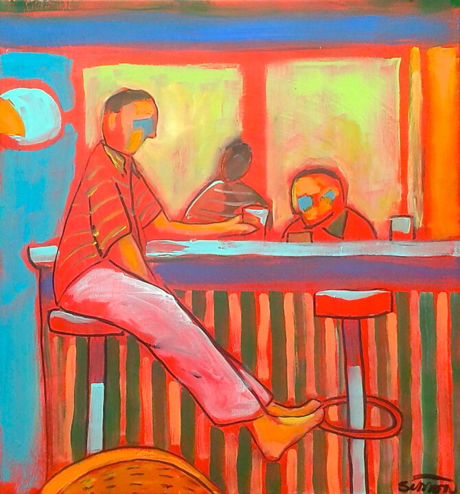 Painting titled "bar" by Simon Taylor, Original Artwork