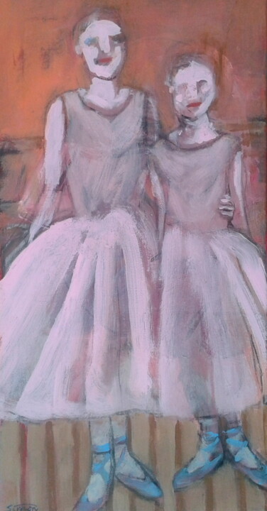 Malerei mit dem Titel "ballerinas" von Simon Taylor, Original-Kunstwerk