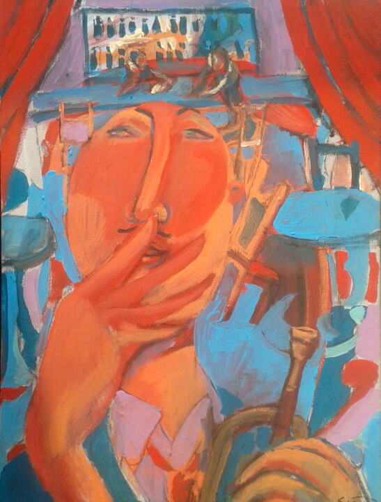 Painting titled "jazz club" by Simon Taylor, Original Artwork