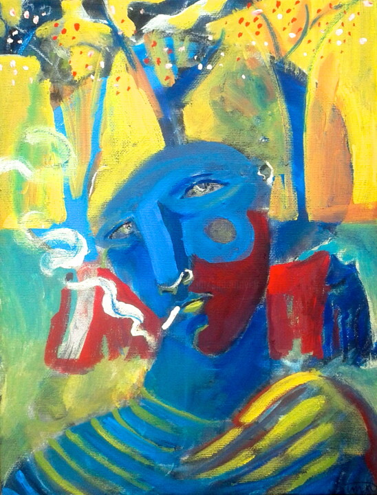 Painting titled "smoke" by Simon Taylor, Original Artwork